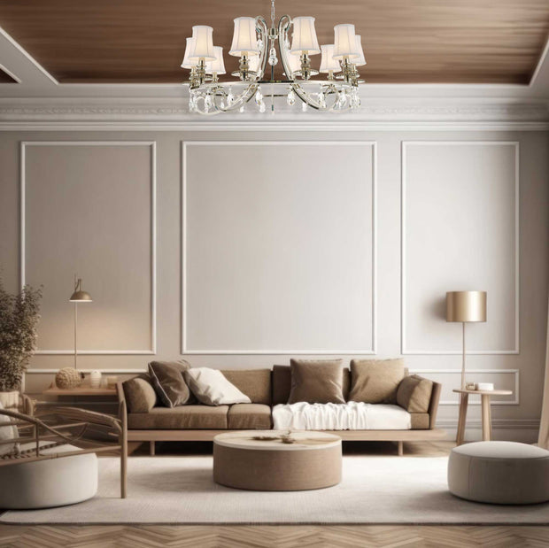 NewYork - Hampton 10 Arm Chandelier - Nickel Plated