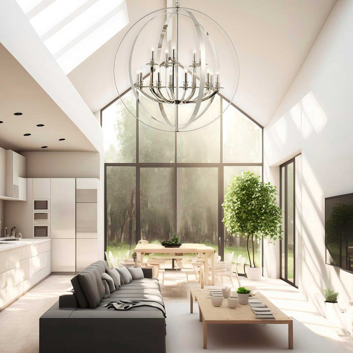 Hampton Orb - 15 Light - Nickel Plated