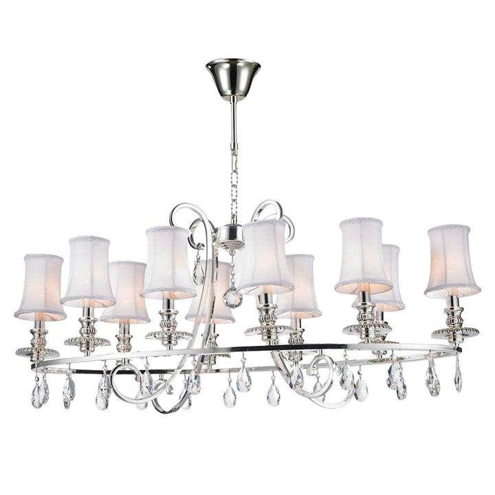NewYork - Hampton Oval Halo 10 Light Chandelier - Silver Plated