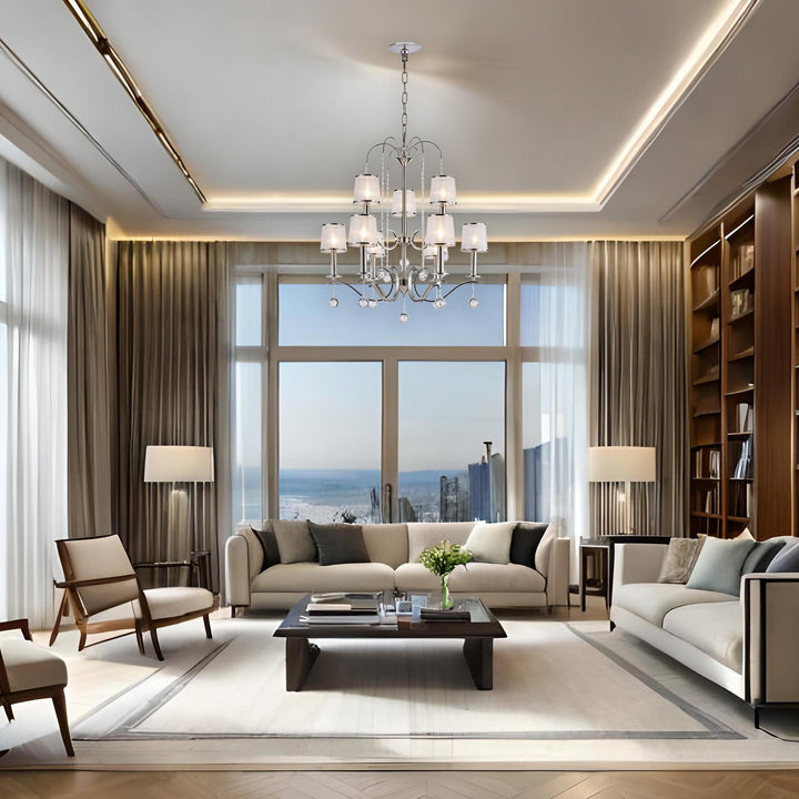 Marissa - 9 Arm Chandelier - Polished Nickel
