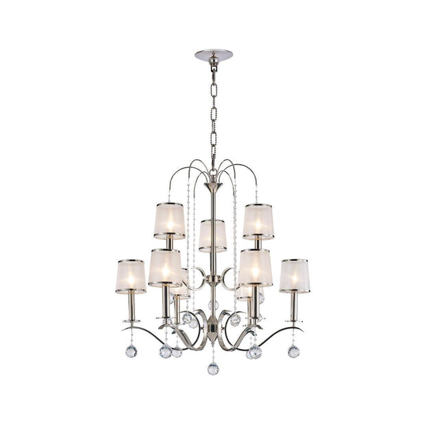 Marissa - 9 Arm Chandelier - Polished Nickel