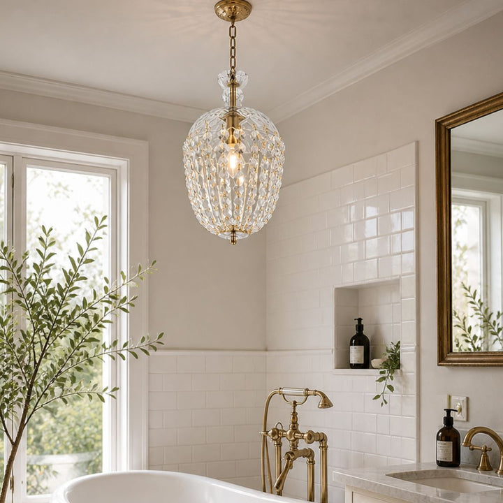 Bohemian Basket Chandelier - W:30cm - Brass Fixtures