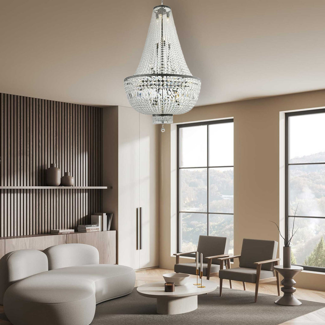 French Basket Chandelier - Antique Silver- 80cm by 130cm