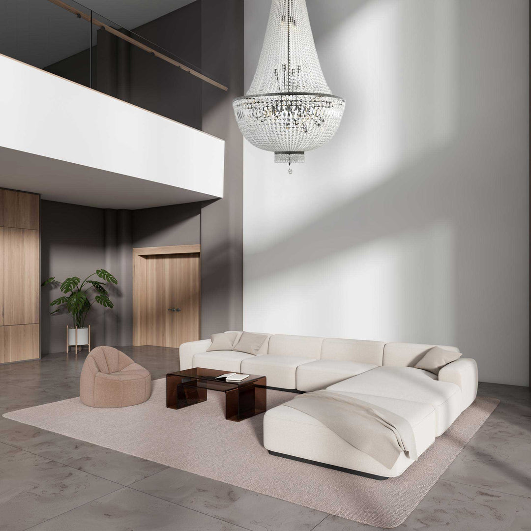 French Basket Chandelier - Antique Silver- 100cm by 180cm