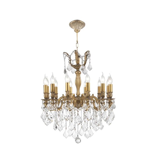 AMERICANA 12 Light Crystal Chandelier - Brass Finish