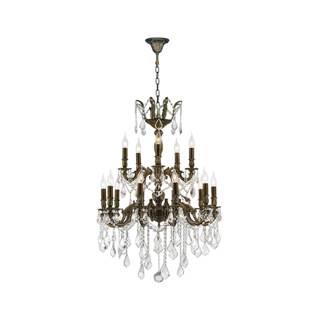 AMERICANA 15 Light Crystal Chandelier - Antique Bronze Style