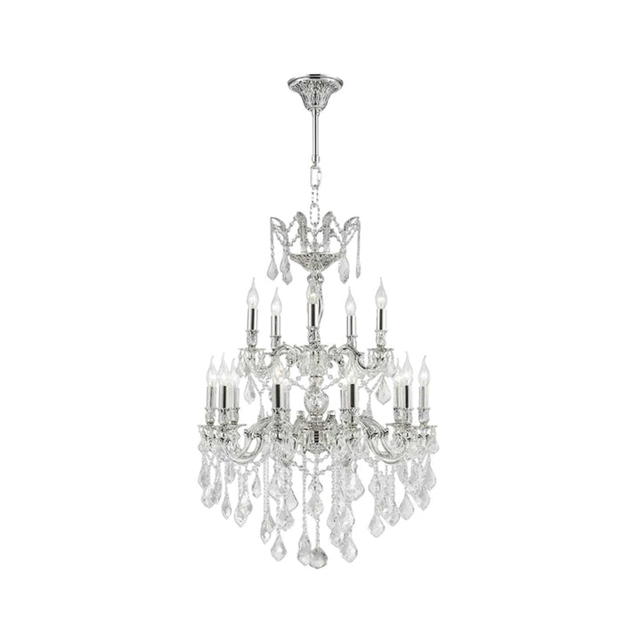 Americana 15 Light Crystal Chandelier - Silver Plated - Designer Chandelier Australia