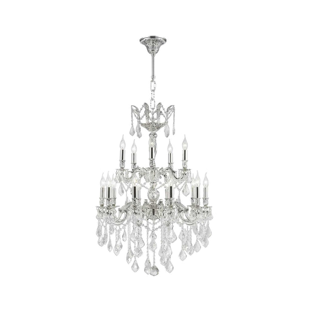 Americana 15 Light Crystal Chandelier - Silver Plated