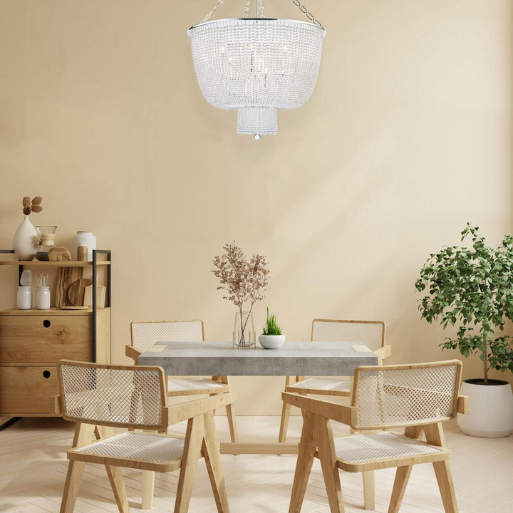 Sara Collection Basket Chandelier - Silver Plated - W:60cm H:80cm