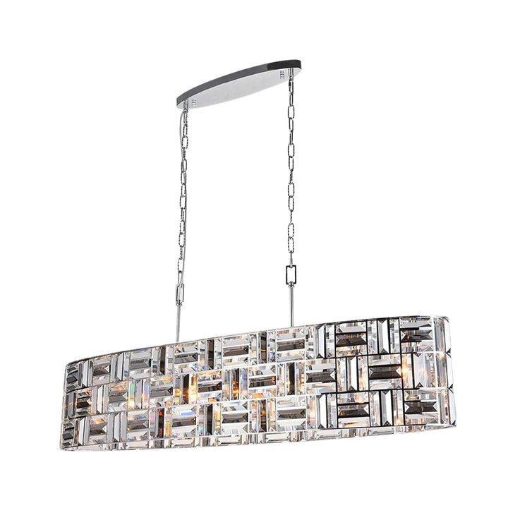Aurora Oval - NewYork Pendant Chandelier - Length: 120cm - Chrome