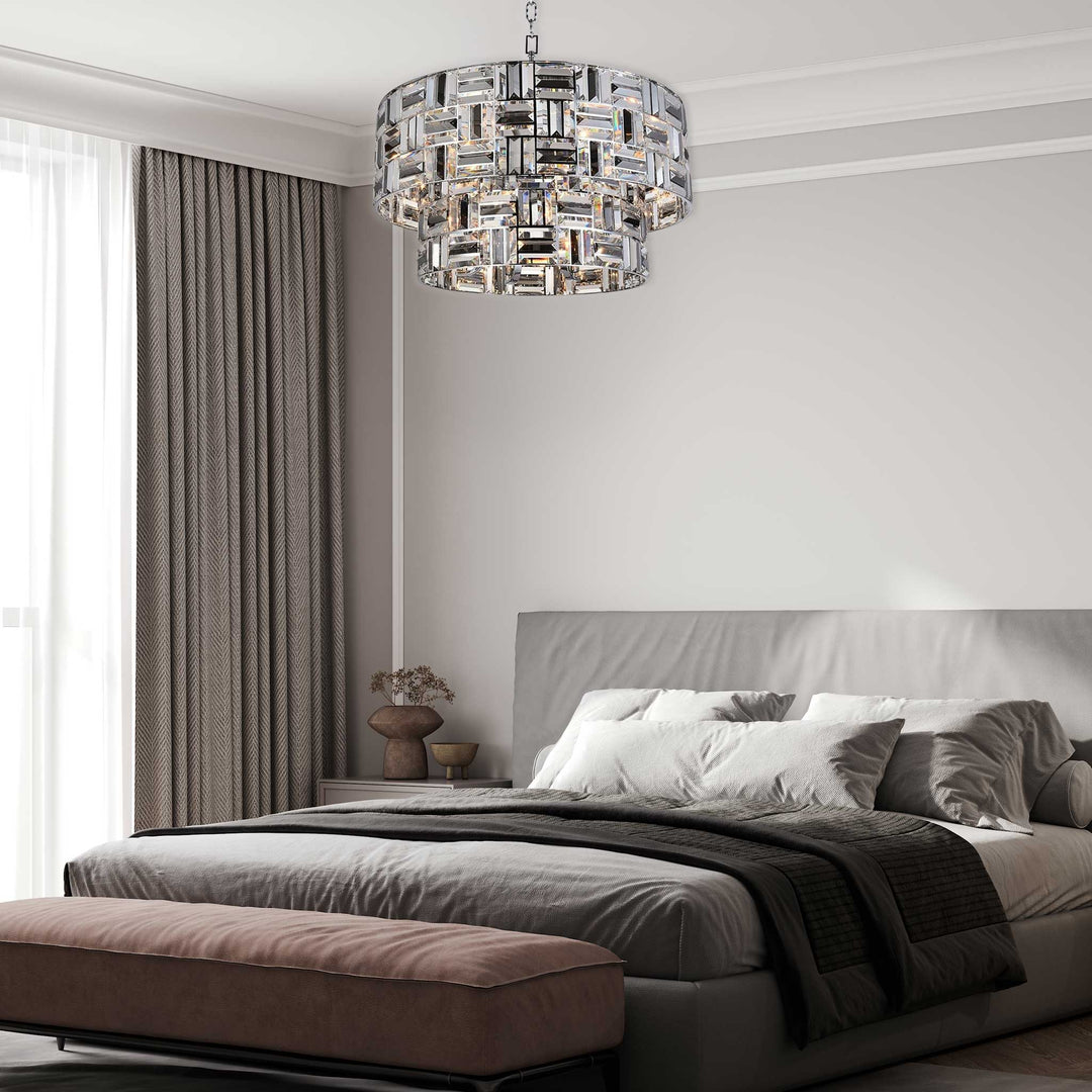 Aurora NewYork Pendant Chandelier - Two Tier - Width: 72cm - Chrome