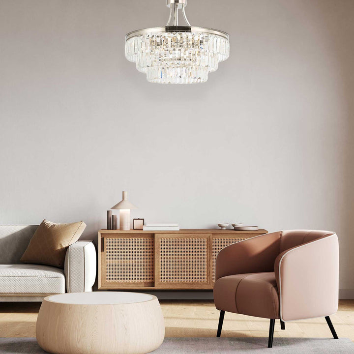 Jordan Collection - Chandelier - Polished Nickel - W:50cm