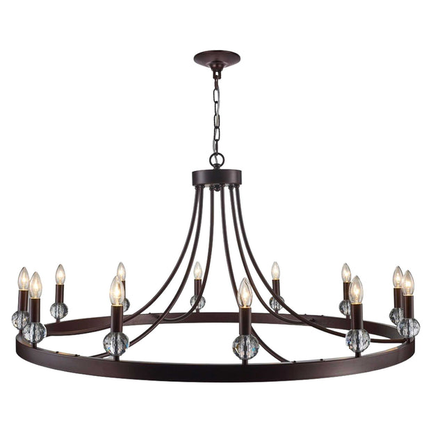 Harper Collection - 12 Light Chandelier- Warm Bronze