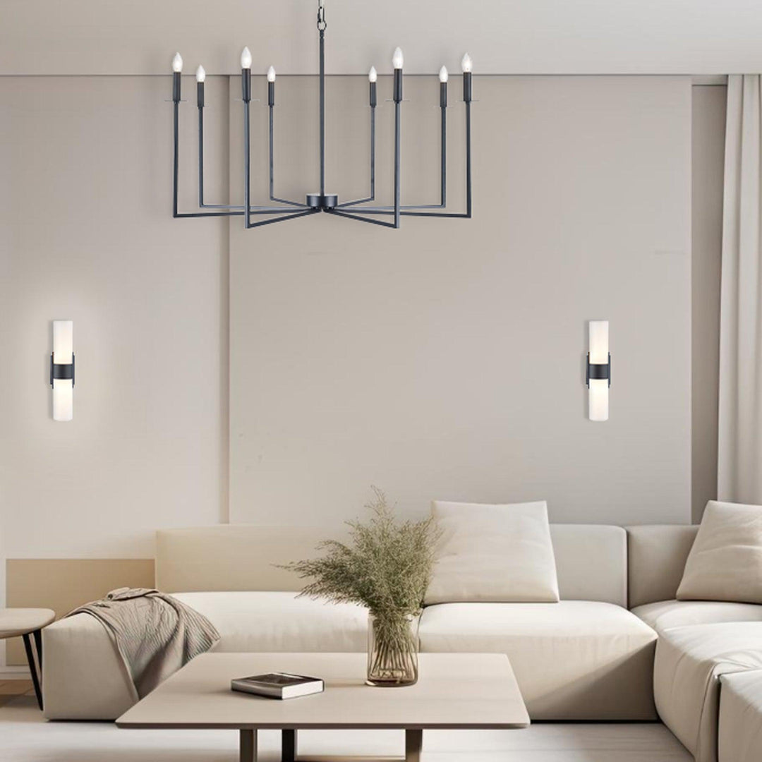 Ezra 8 Light Chandelier - Matte Black - Designer Chandelier Australia