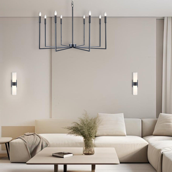 Ezra 8 Light Chandelier - Matte Black - Designer Chandelier Australia