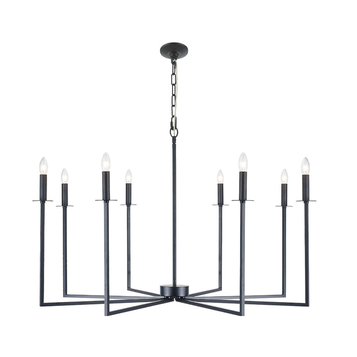 Ezra 8 Light Chandelier - Matte Black - Designer Chandelier Australia
