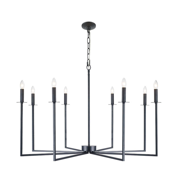 Ezra 8 Light Chandelier - Matte Black