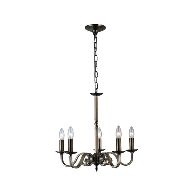 Eden 5 Light Chandelier - Antique Bronze