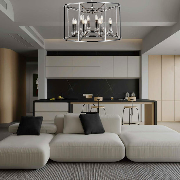 NewYork Alfa - 12 Light - Round - Nickel Plated