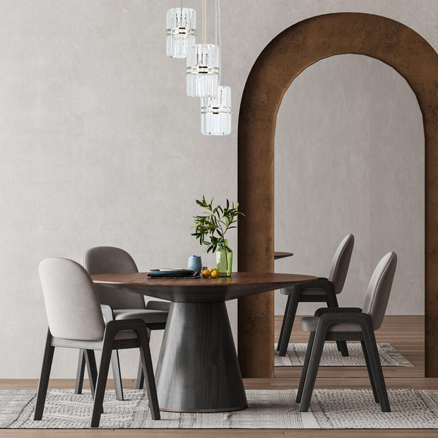 Ashton Collection - 3 Light Pendant Cluster - W: 46cm - Polished Nickel