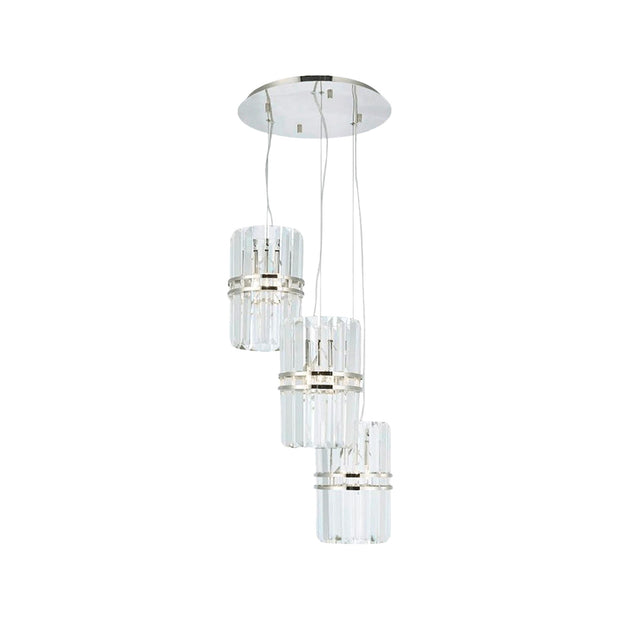 Ashton Collection - 3 Light Pendant Cluster - W: 46cm - Polished Nickel