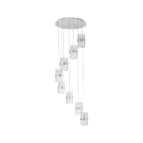 Ashton Collection - 8 Light Pendant Cluster - W: 80cm - Polished Nickel