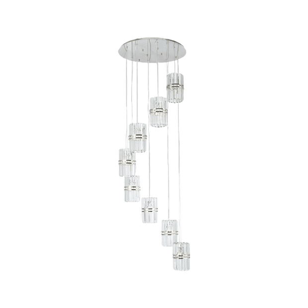 Ashton Collection - 8 Light Pendant Cluster - W: 80cm - Polished Nickel