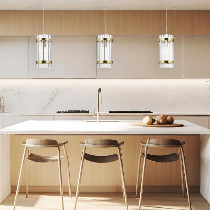 Harlow Collection - Pendant - Satin Brass - W:15cm