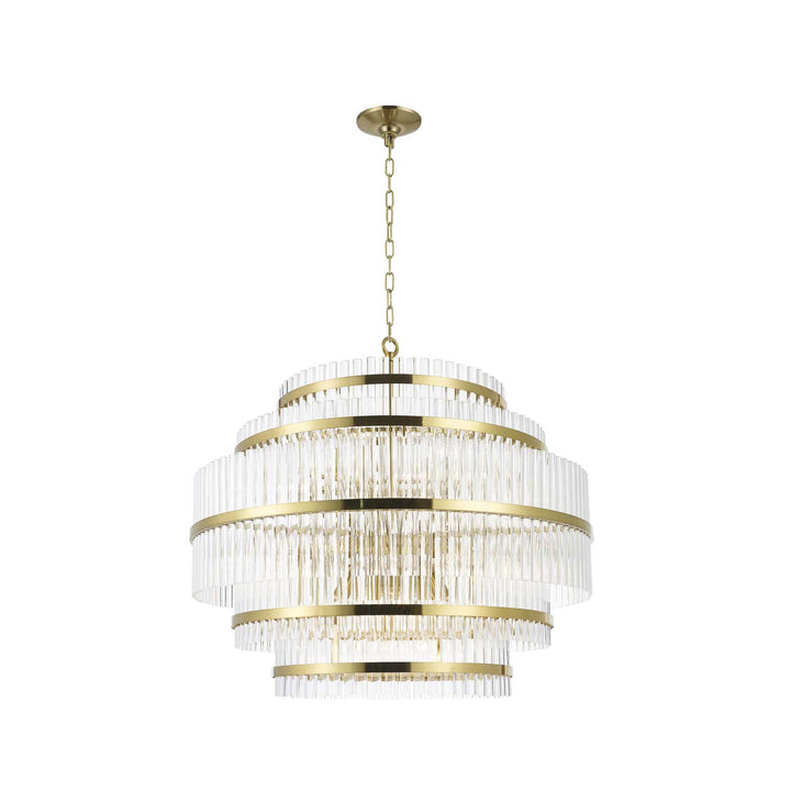 Harlow Collection - 5 Layer Chandelier - Satin Brass - Designer Chandelier Australia