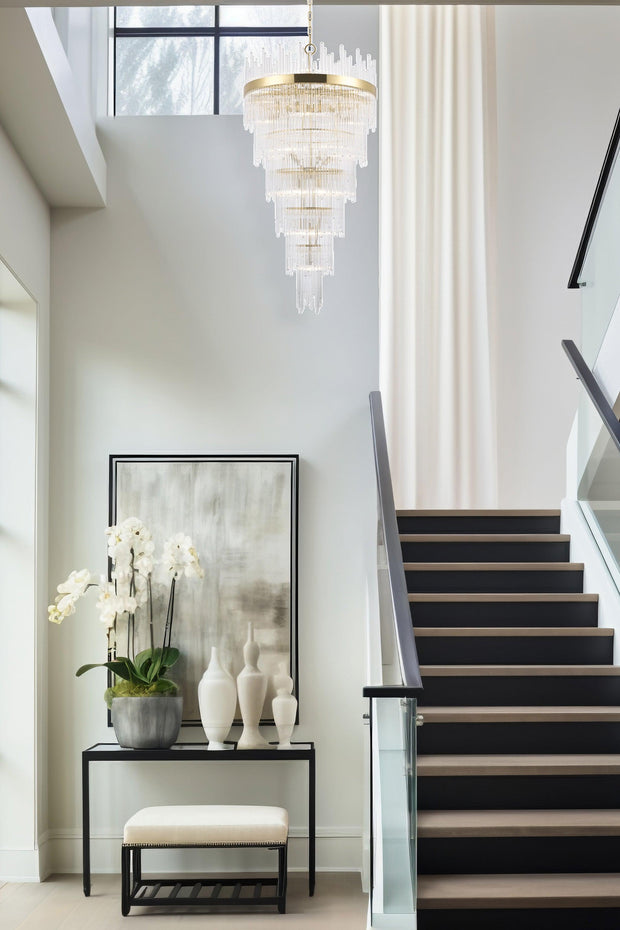 Selene Collection- 6 Layer Chandelier- Brass