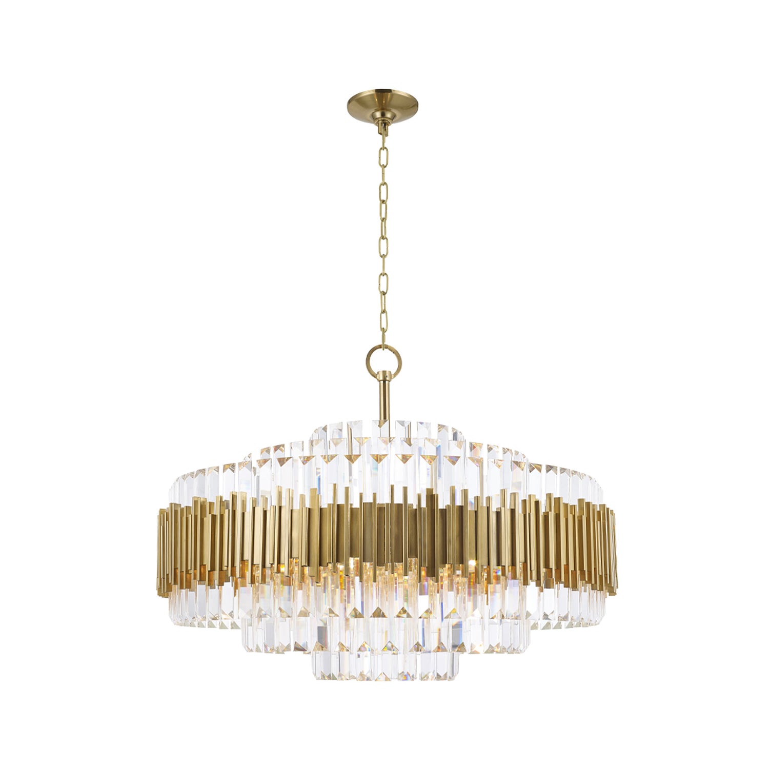 Brass shop chandelier crystal