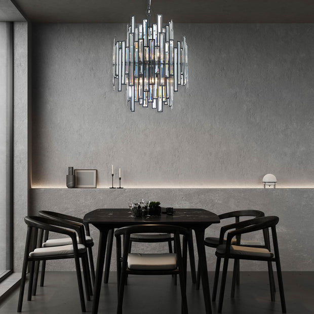 Rhea Collection - Three Tier Chandelier- Matte Black