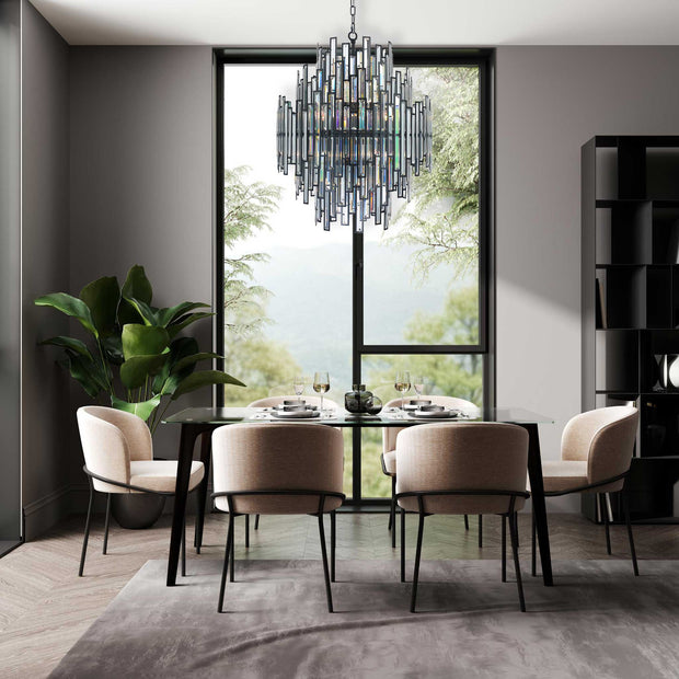 Rhea Collection - Five Tier Chandelier - Matte Black