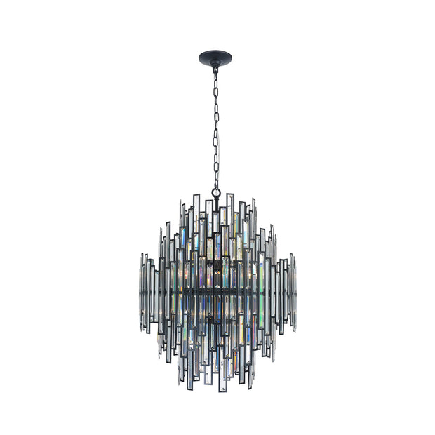 Rhea Collection - Five Tier Chandelier - Matte Black