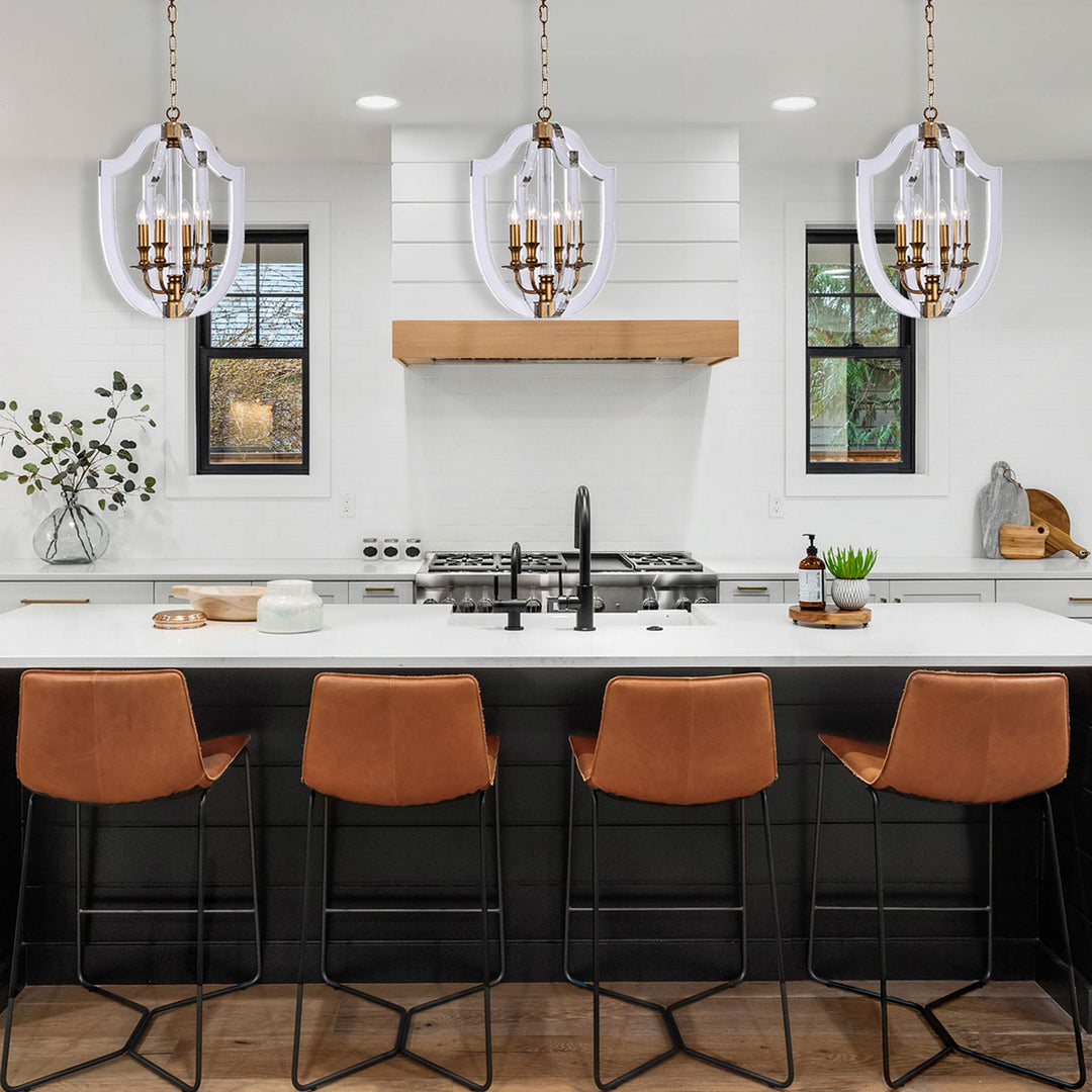 NewYork Lantern 4 Light - Antique Gold Finish - Designer Chandelier Australia