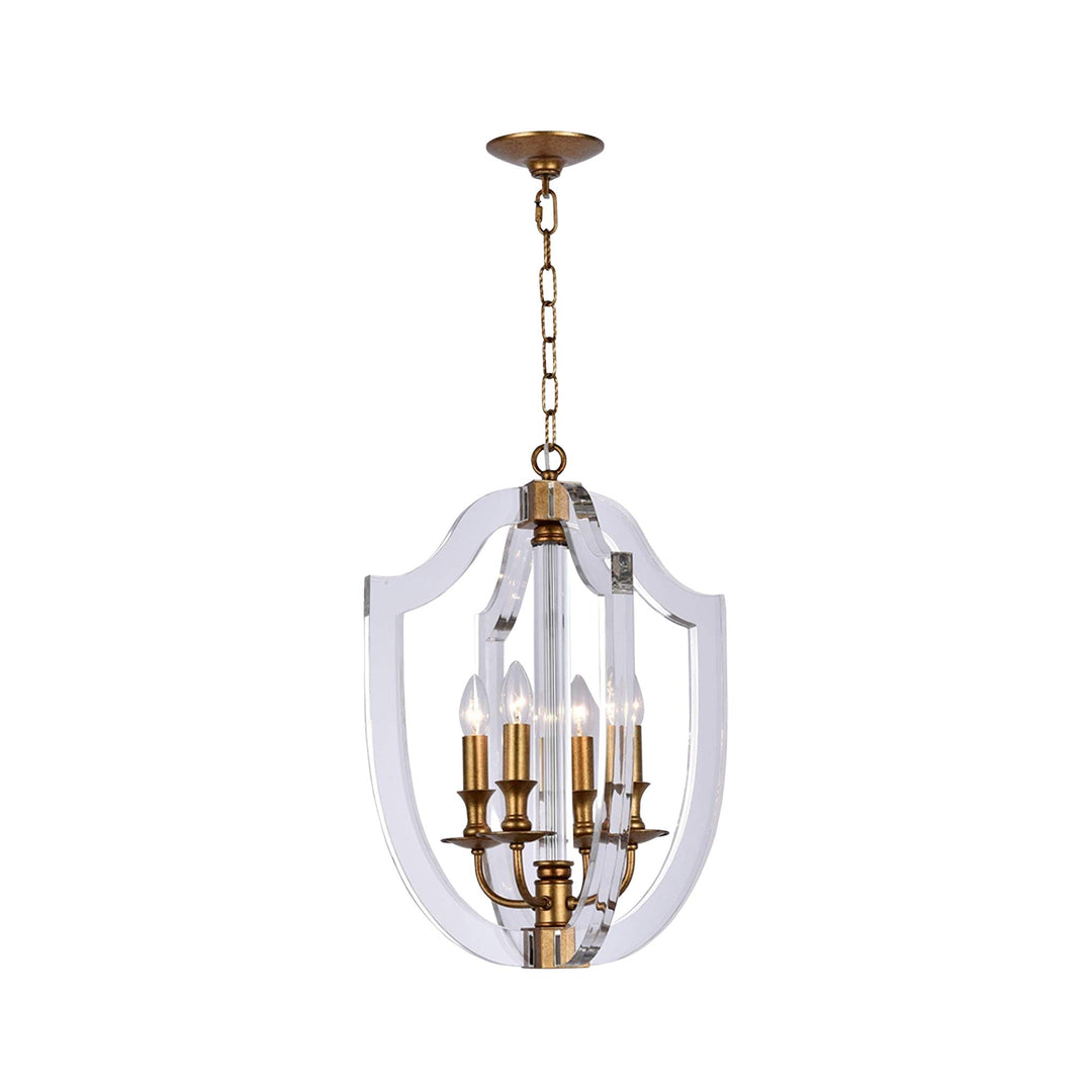 NewYork Lantern 4 Light - Antique Gold Finish - Designer Chandelier Australia