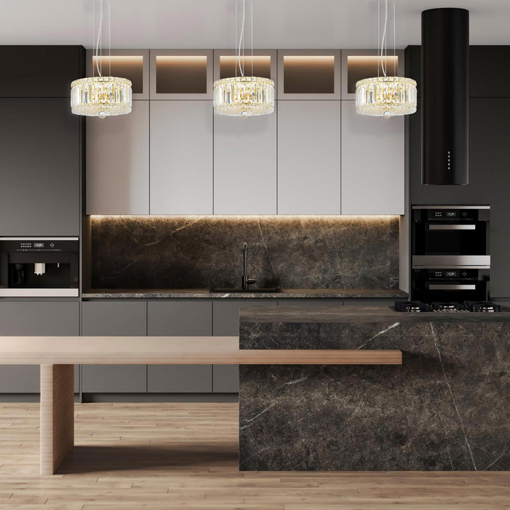 Modular Crystal Pendant - 30cm - Gold Fixtures - Designer Chandelier Australia