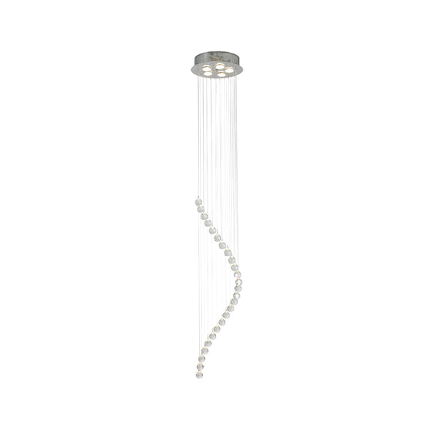 Contemporary Wave LED Chandelier - CLEAR- W:30cm H:180cm