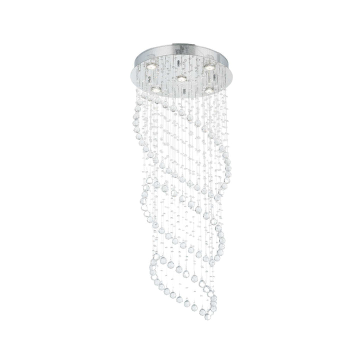 Contemporary Triple Leaf LED Chandelier with LED Lighting – 50cm x 120cm - Chrome