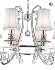 NewYork - Hampton Halo 8 Light Chandelier - Silver Plated - Designer Chandelier 