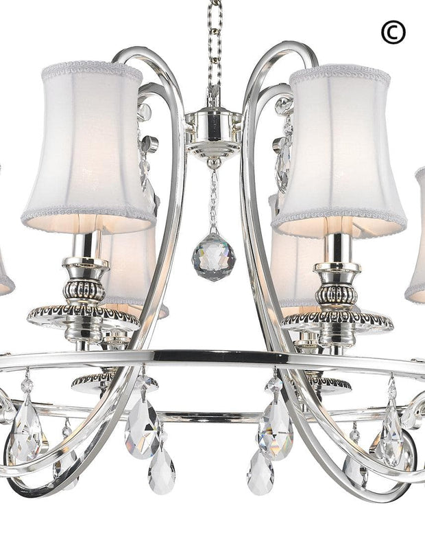 NewYork - Hampton Halo 8 Light Chandelier - Silver Plated - Designer Chandelier 