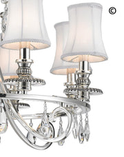 NewYork - Hampton Halo 8 Light Chandelier - Silver Plated - Designer Chandelier 