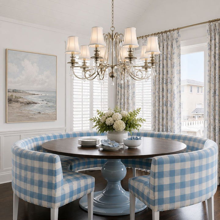 NewYork - Hampton 10 Arm Chandelier - Nickel Plated