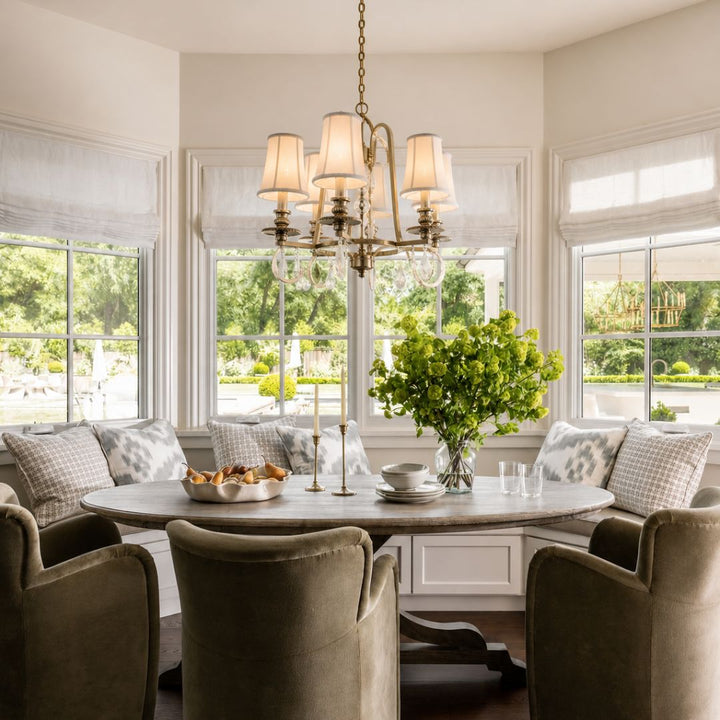 NewYork - Hampton 6 Arm Chandelier - Nickel Plated