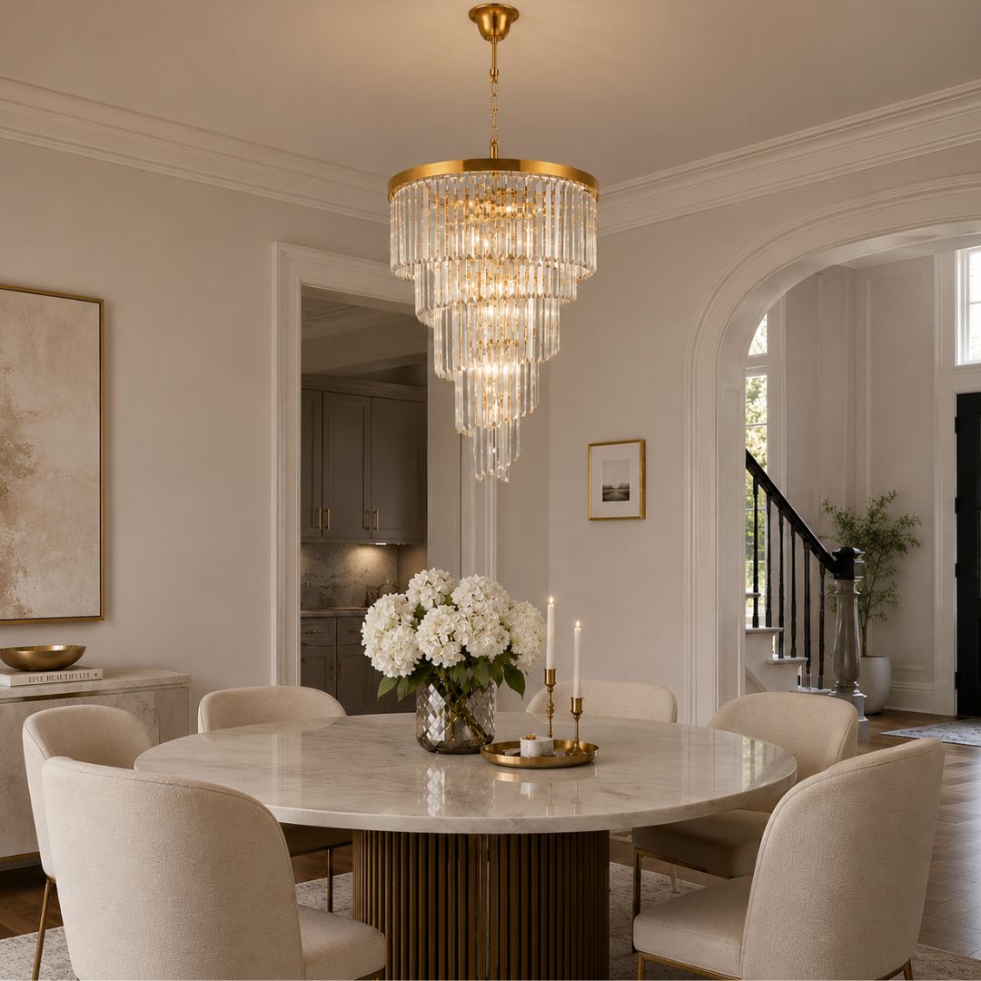 NewYork Oasis Spiral Chandelier - Gold - Width: 60cm