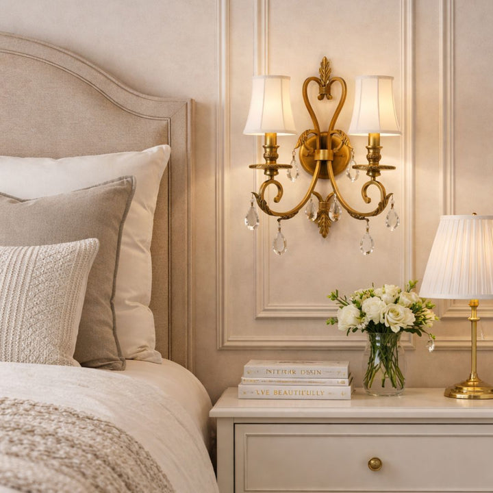 ARIA - Hampton Double Arm Wall Sconce - Brass