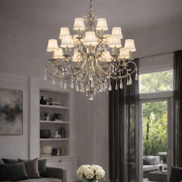 ARIA - Hampton 18 Arm Chandelier - Silver Plated