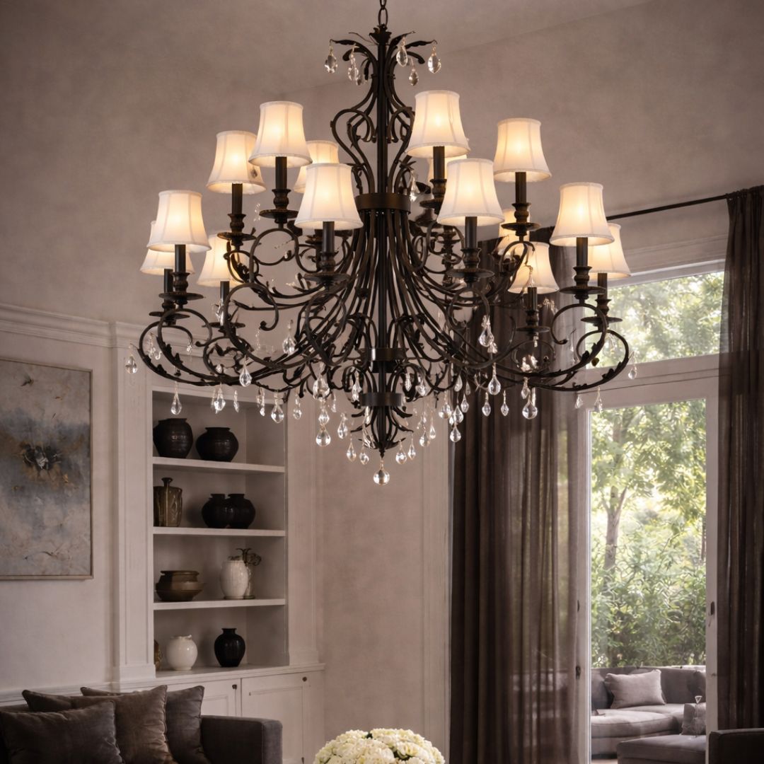 ARIA - Hampton 18 Arm Chandelier - Dark Bronze
