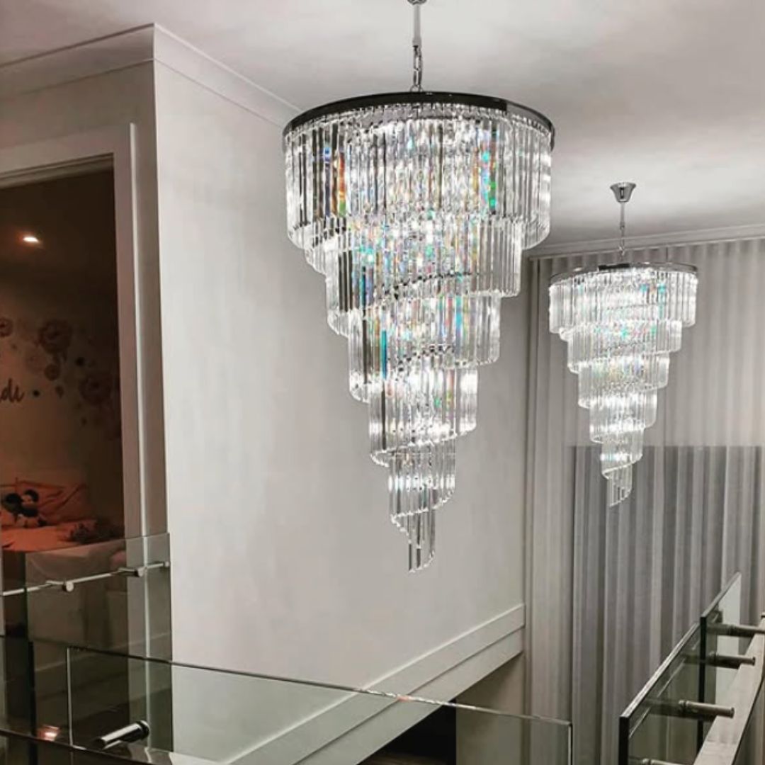 NewYork Oasis Spiral Chandelier - Chrome - Width: 80cm