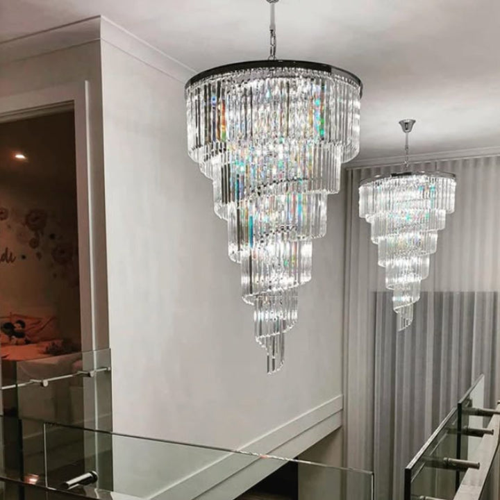 NewYork Oasis Spiral Chandelier - Chrome - Width: 80cm